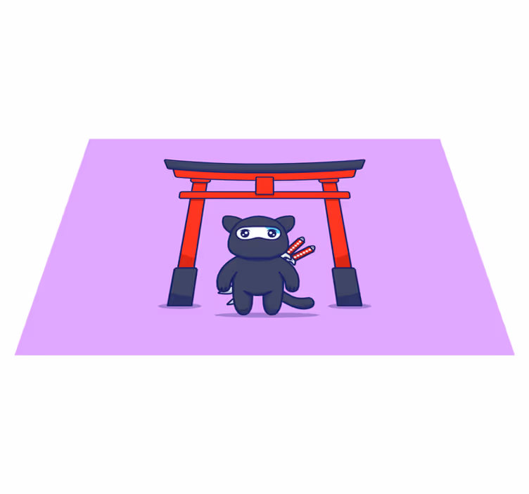 Tischsets originell mit niedlichem ninja-charakter - TenStickers