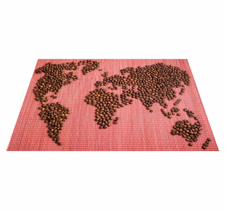 Tischsets originell weltkarte kaffeebohnen - TenStickers