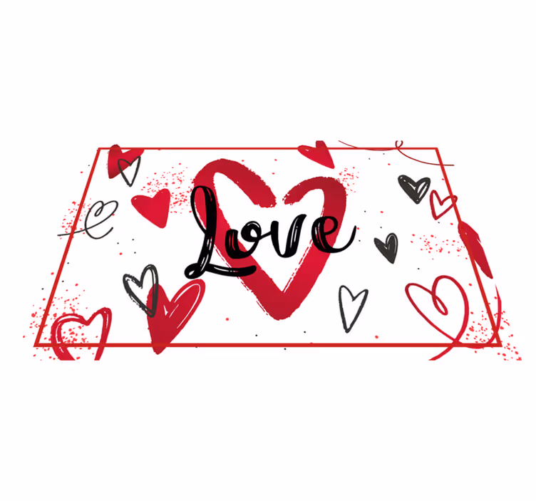 Tischset text mit herzdesign - TenStickers
