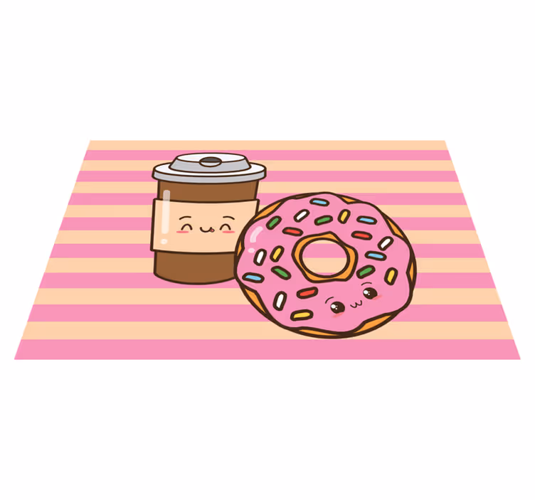 Tischset kinder niedlicher kaffee donut - TenStickers