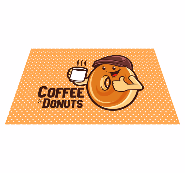 Tischset kinder mit fröhlichem donut charakter - TenStickers
