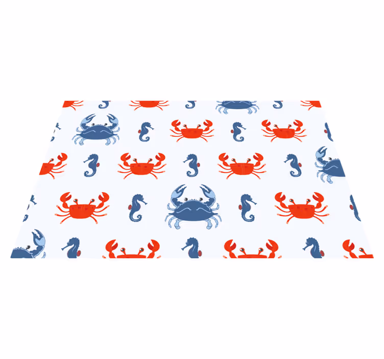 Tischsets originell mit krebs- und seepferdchenmuster - TenStickers