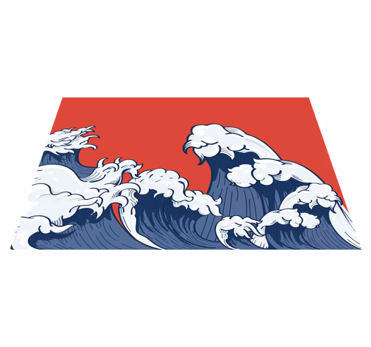 Tischsets originell rote kanagawa-welle - TenStickers