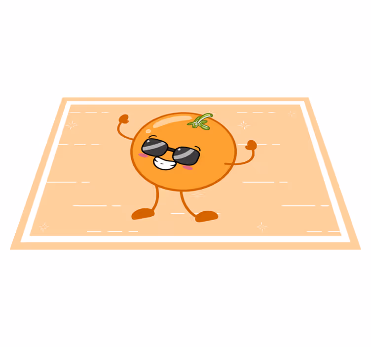 Tischset Kinder glücklicher orangefarbener charakter - TenStickers