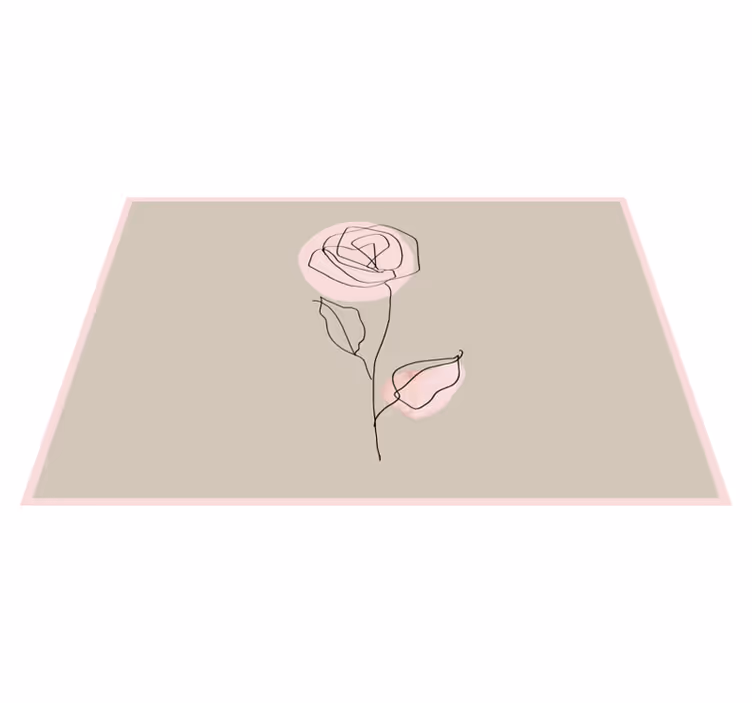 Tischset modern elegante rosenkontur - TenStickers