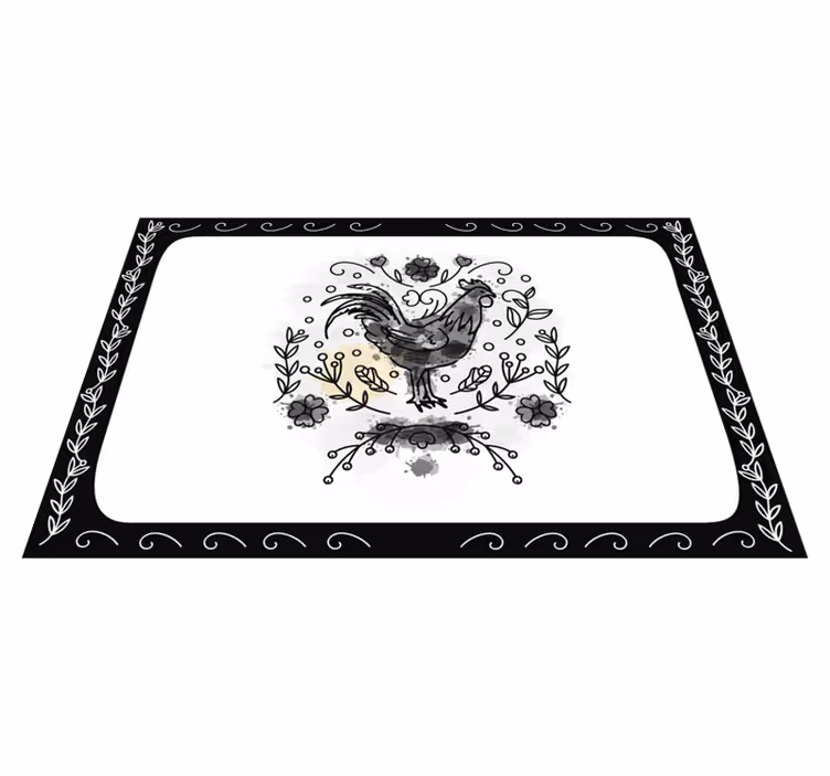 Tischset modern elegante hahnillustration - TenStickers