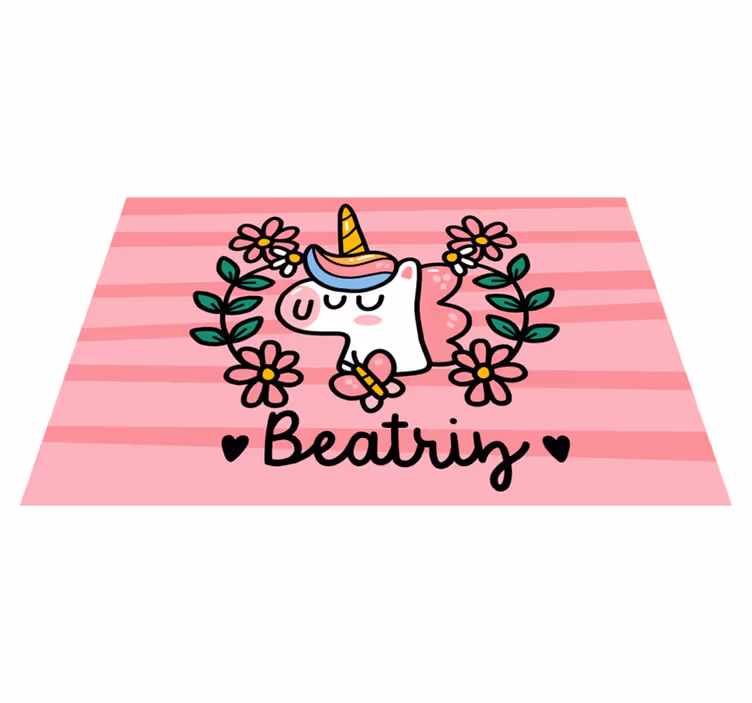 Tischset kinder einhorn mit blumen zauberhaft - TenStickers