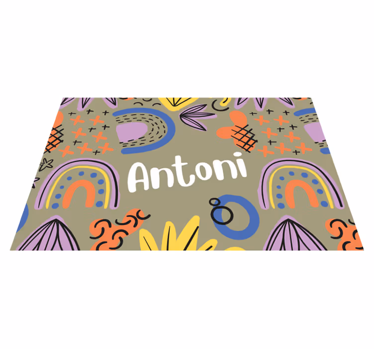Tischset mit namen im bunten design - TenStickers