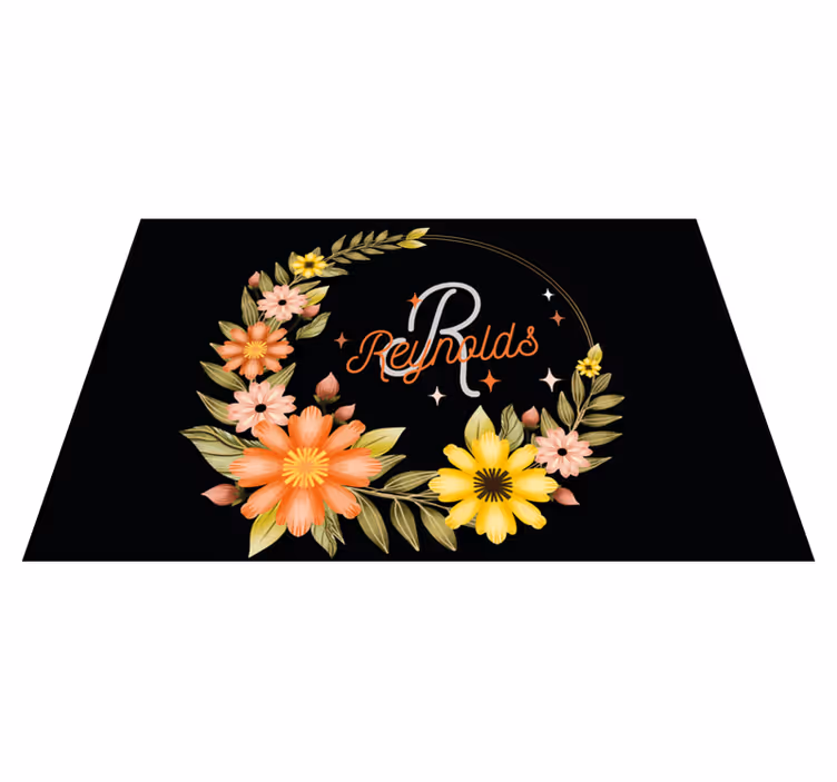Tischset mit namen personalisierte blumenanordnung - TenStickers