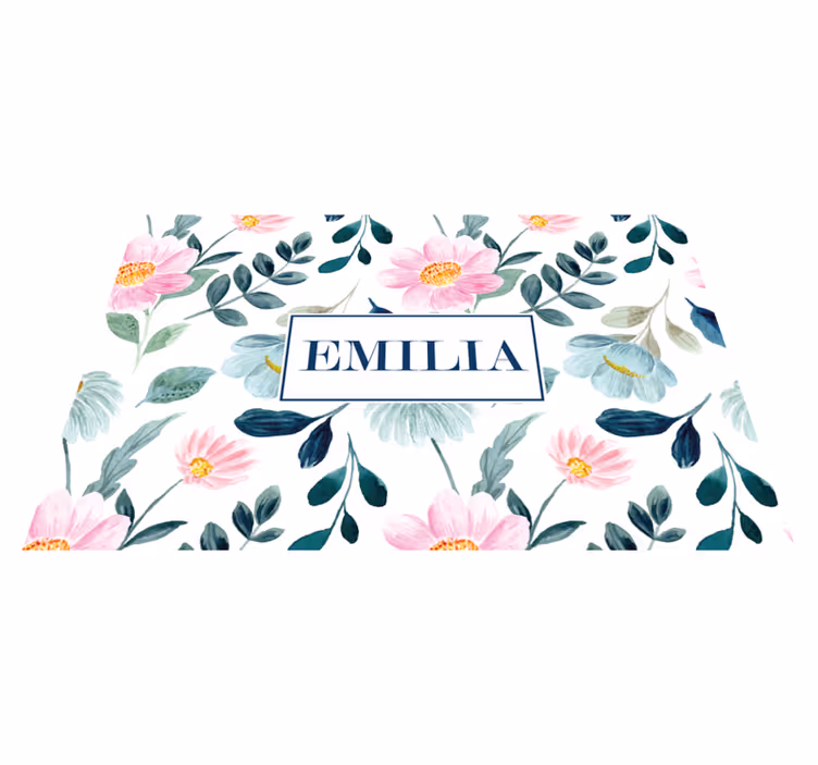 Tischset mit namen personalisierte blumenplatzierung - TenStickers