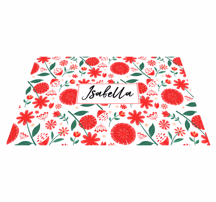 Tischset mit namen floral namenskunst - TenStickers