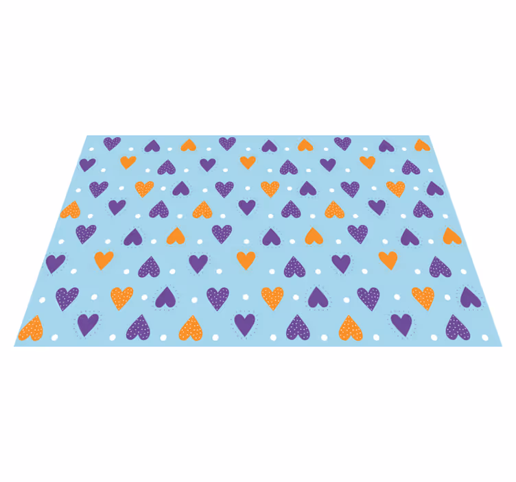 Tischset kinder mit bunten herzmustern - TenStickers
