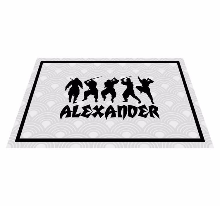 Tischset mit namen ninja krieger silhouetten - TenStickers