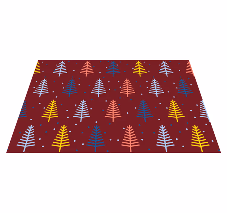 Tischset weihnachten buntes baum-muster - TenStickers
