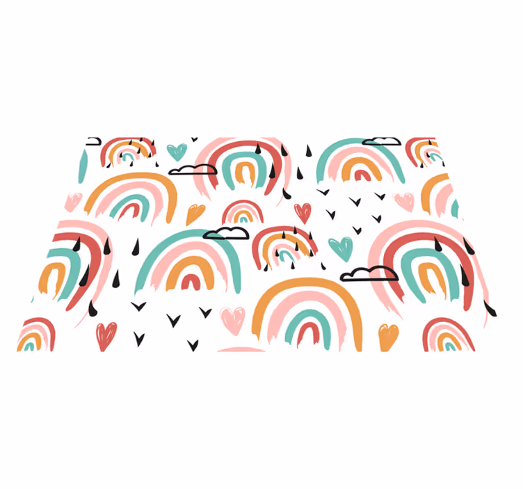Tischset kinder regenbogen herz muster - TenStickers