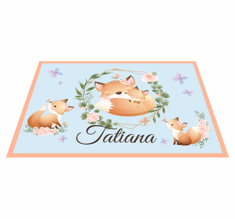 Tischset kinder niedliche fuchs familie - TenStickers