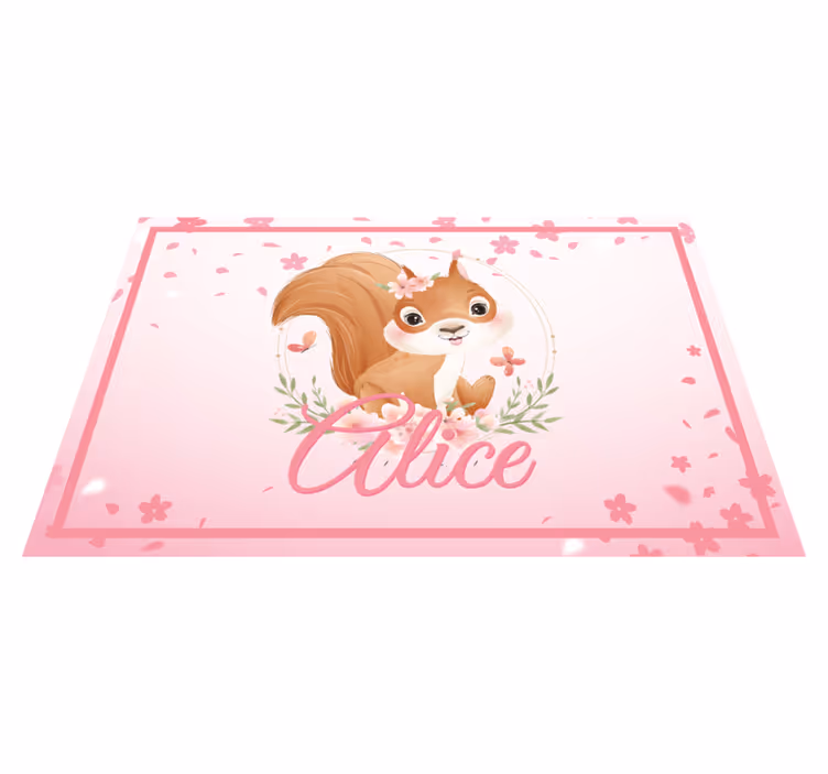 Tischset kinder mit süßer eichhörnchen illustration - TenStickers