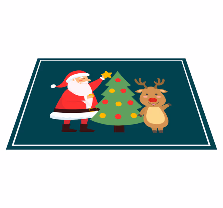 Tischset weihnachten mit weihnachtsmann und rentier - TenStickers
