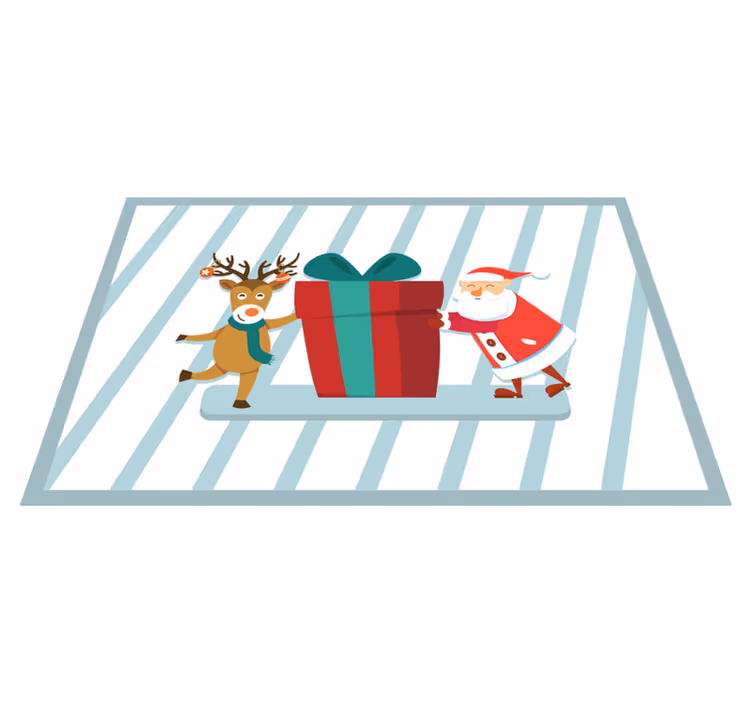 Tischset weihnachten santa und rentier geschenk - TenStickers