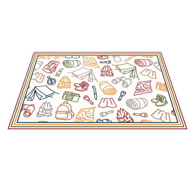 Tischsets originell mit camping abenteuer icons - TenStickers