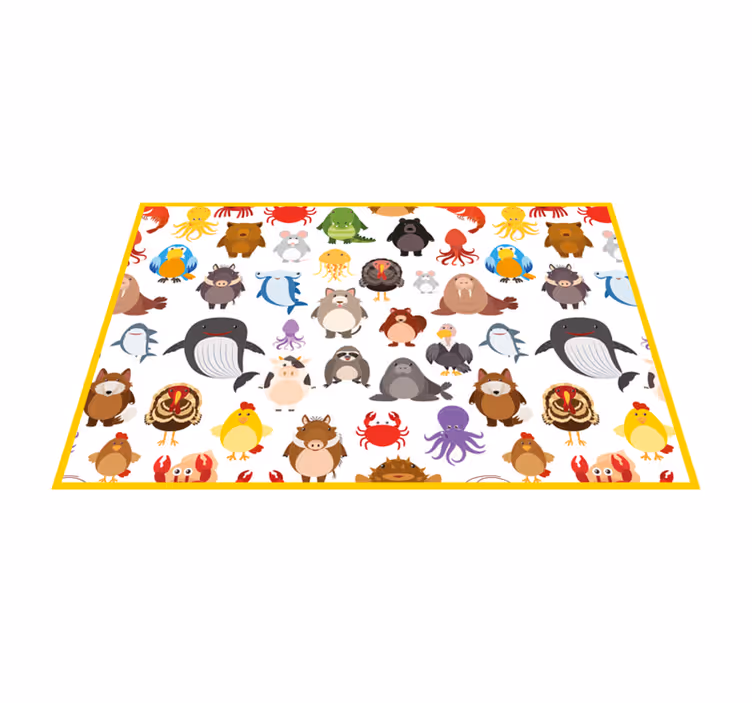 Tischset kinder bunte tierkollektion - TenStickers