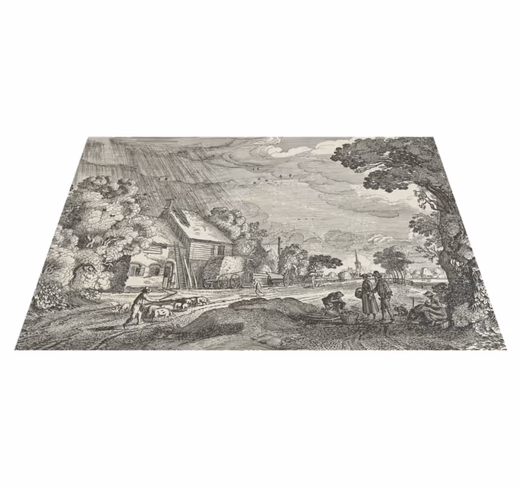 Tischsets originell vintage landschaftsszene - TenStickers