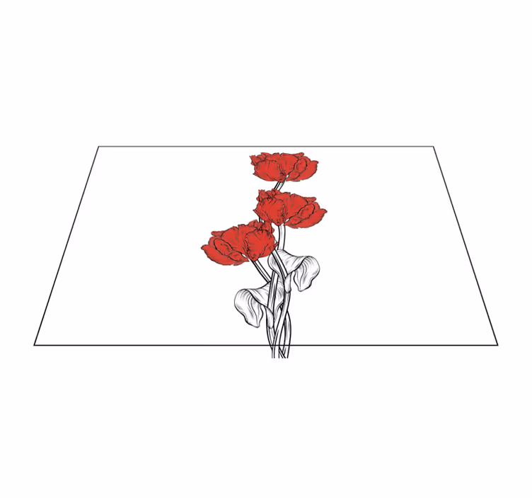 Tischsets originell rotes blumenarrangement - TenStickers