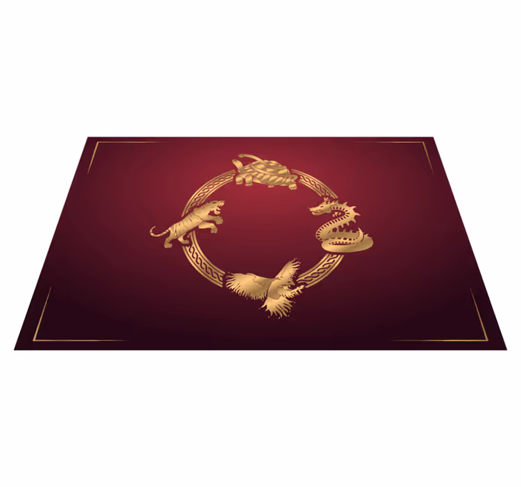 Tischsets originell mit goldenen tieremblemen - TenStickers