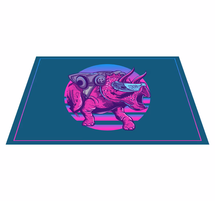 Tischsets originell mit stilisiertem rhinosaurier charakter - TenStickers