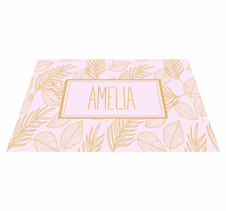 Tischset mit namen im personalisierten blätterdesign - TenStickers