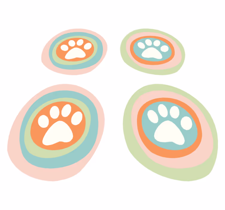 Tischsets originell "Haustier Pfoten Schüssel" - TenStickers