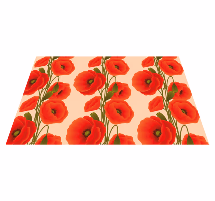 Tischset Blumen Mohnblumen Design - TenStickers