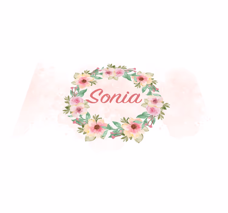 Tischset mit Namen Blumenkranz - TenStickers