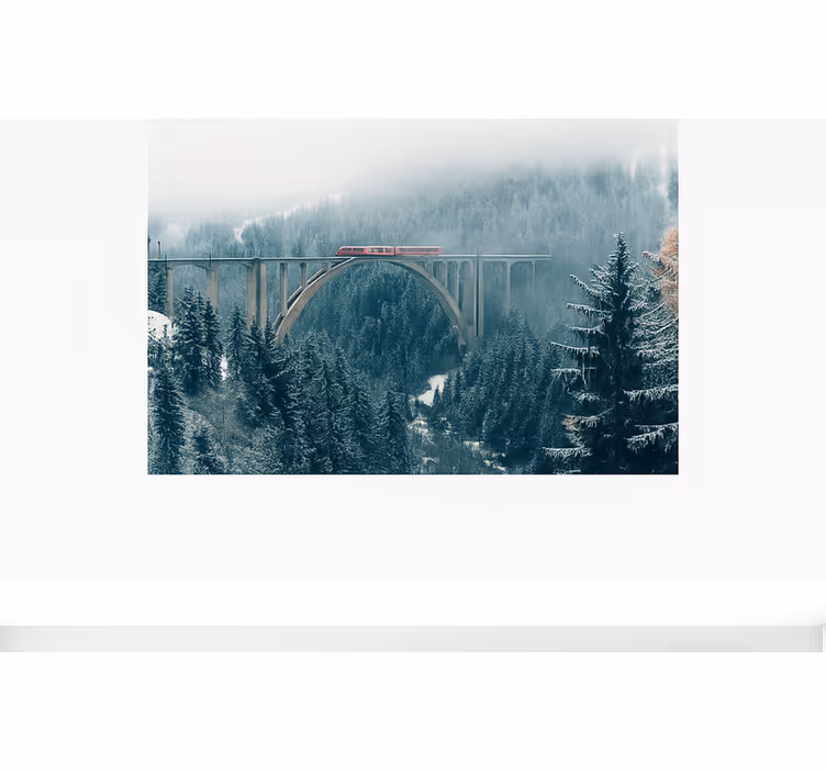 Fototapete Berge zug überquert die schweizer alpen - TenStickers