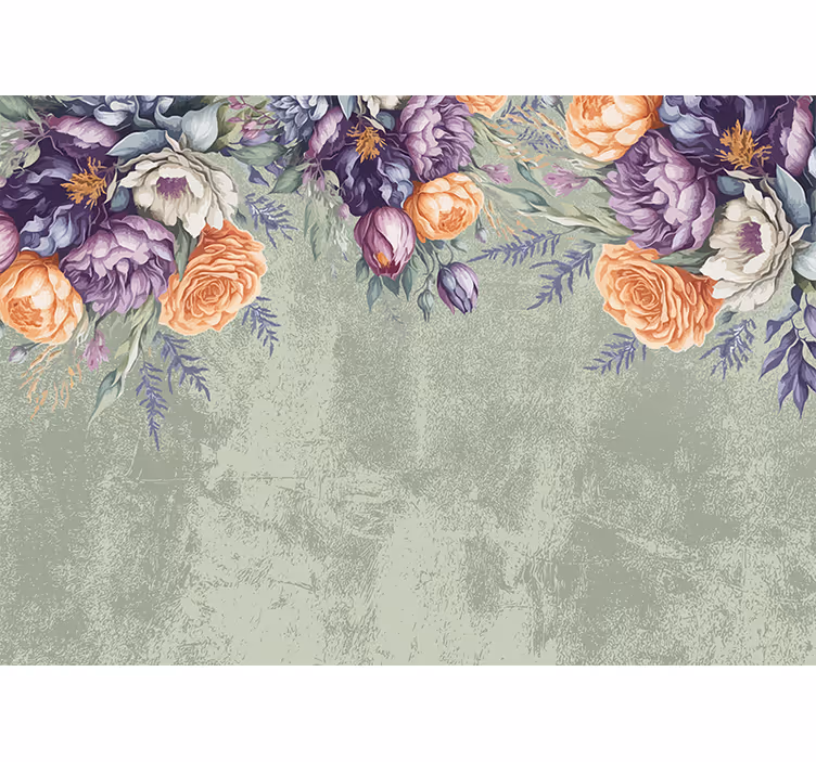 Fototapete Hochzeit vintage-blumenmuster - TenStickers