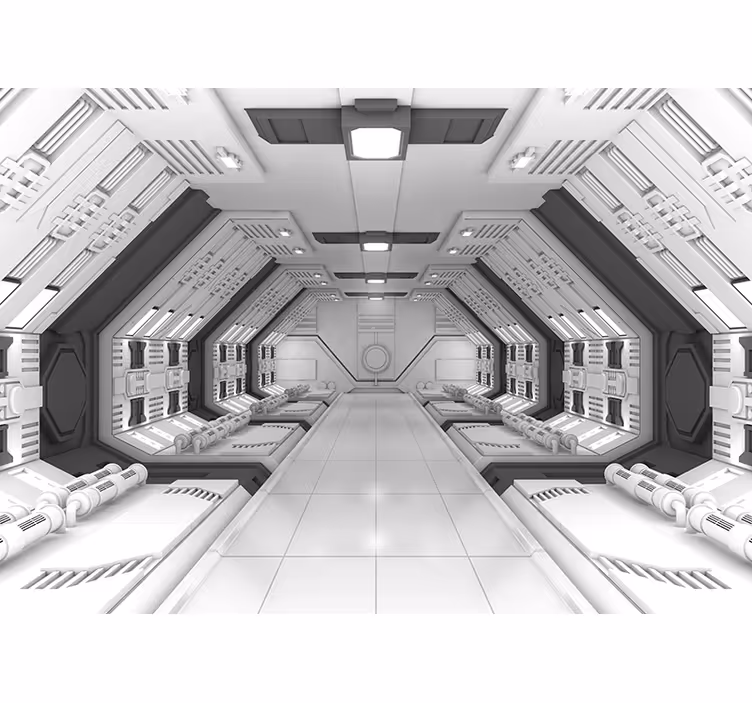 3D Fototapete futuristischer flurinnenraum - TenStickers