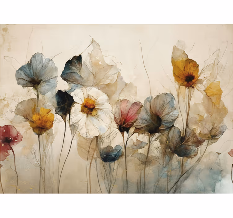 Fototapete blumen mit getrockneten schönen blumen - TenStickers