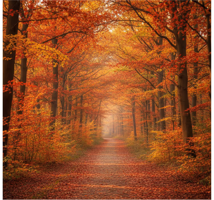 Tapete wald herbstbaumweg - TenStickers