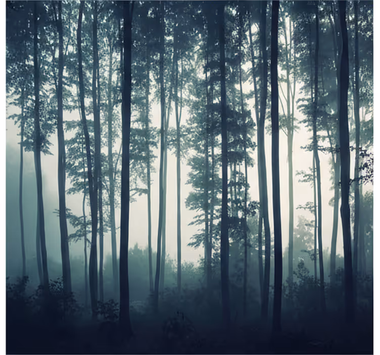Tapete wald zen aus dem gemalten wald - TenStickers