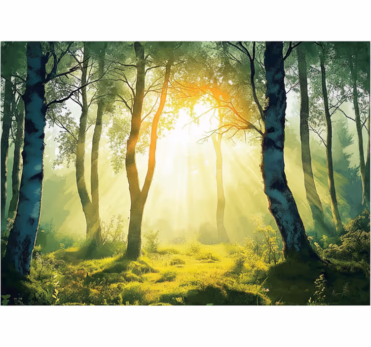 Tapete wald sonnenverwöhnte birkenwandgestaltung - TenStickers