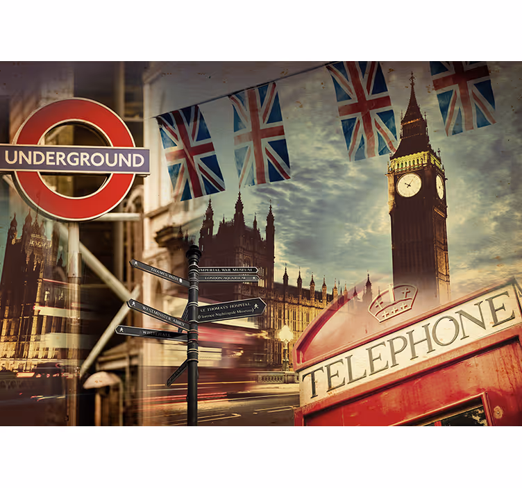 Fototapete london london collage - TenStickers