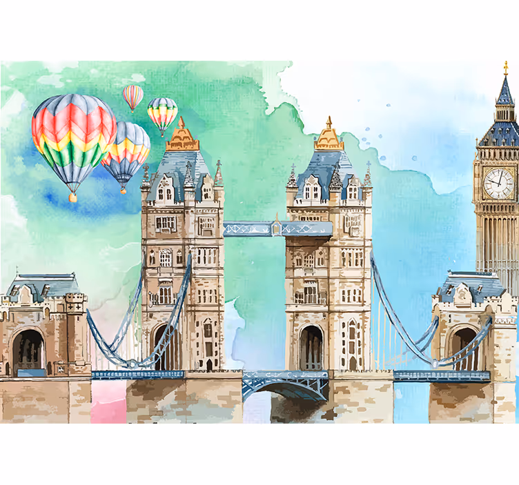 Ballon über Tower Bridge London Fototapete - TenStickers