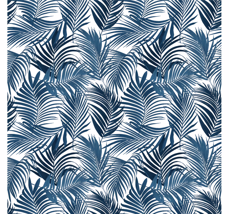 Fototapete dschungel mit blauem palmenblattdesign - TenStickers