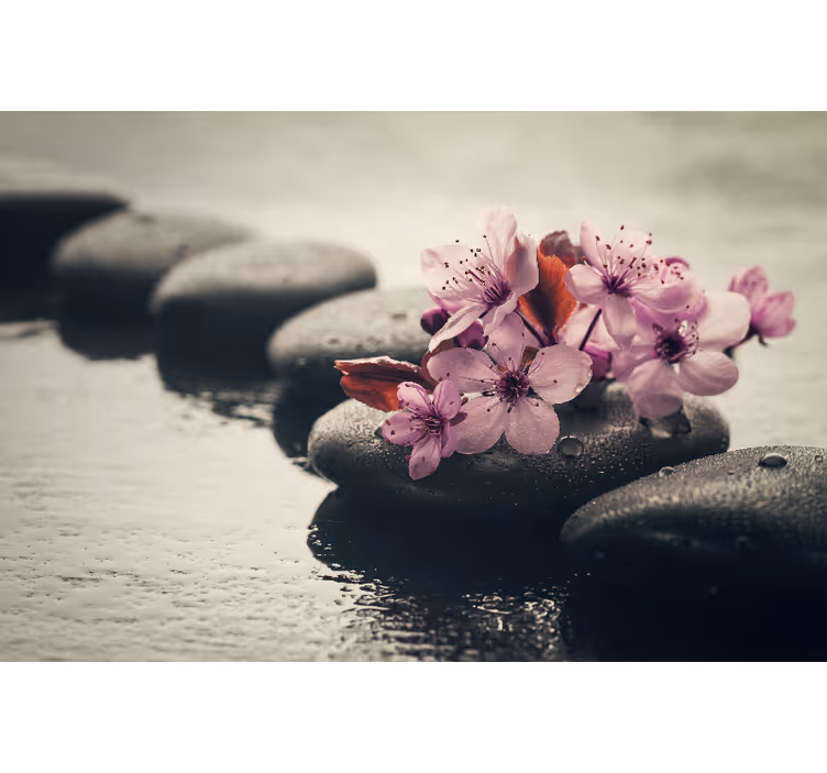 Fototapete badezimmer zen blumen - TenStickers