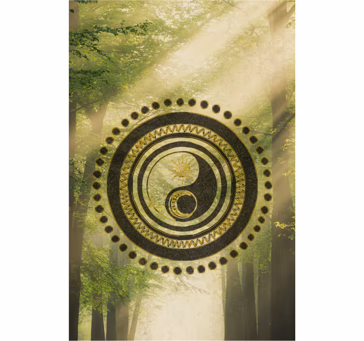 Fototapete badezimmer friedliches zen-schild im wald - TenStickers