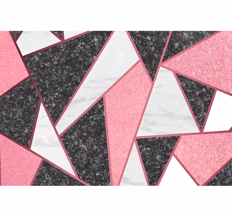 Fototapete küche in rosa und grauen geometrischen formen - TenStickers