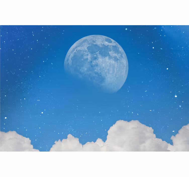 Fototapete blau kleine mondansicht - TenStickers