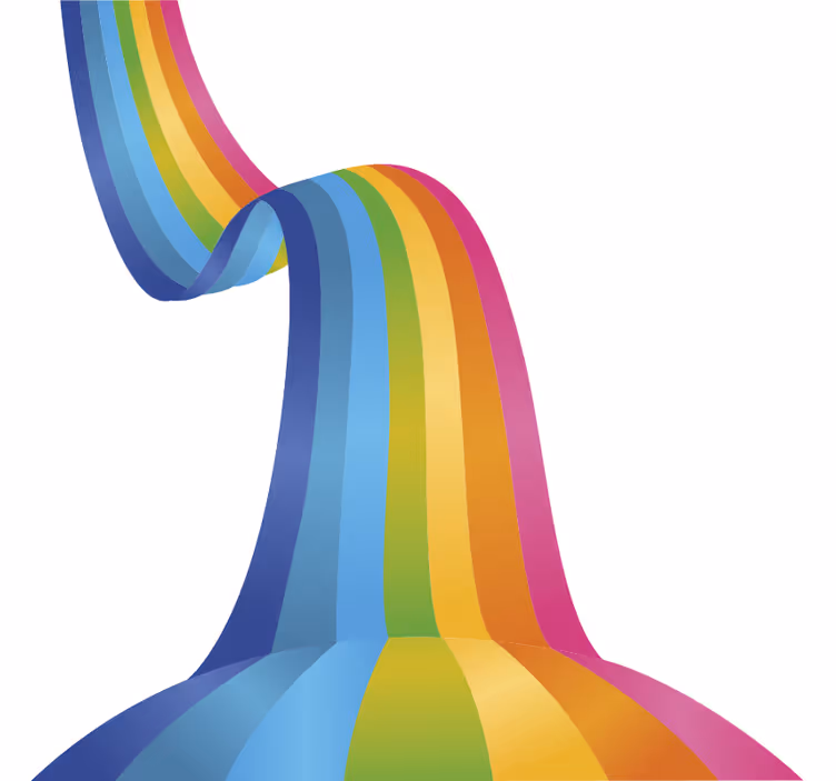 Fototapete weiß regenbogenwellen dekorfolie - TenStickers
