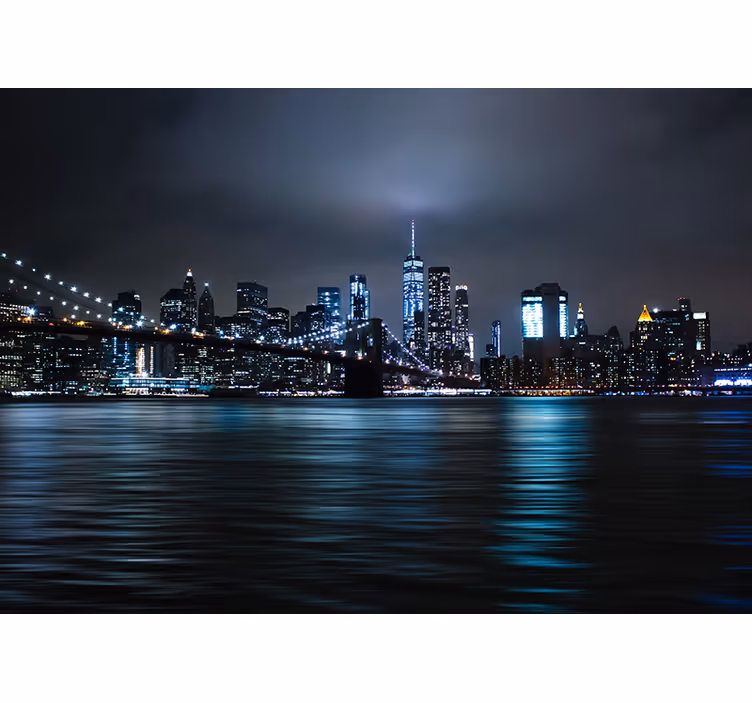 Fototapete schwarz urban night panorama - TenStickers
