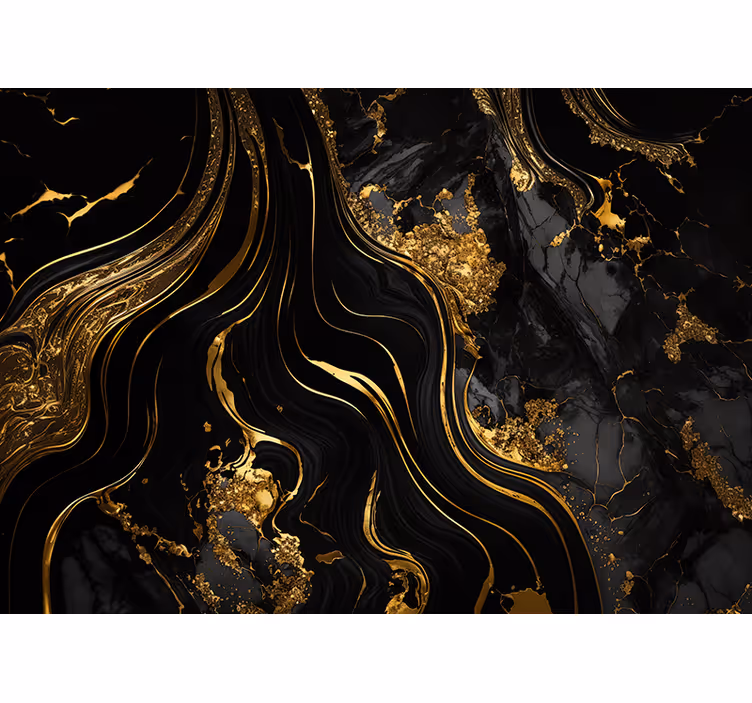 Fototapete schwarz marmor in schwarz und gold - TenStickers